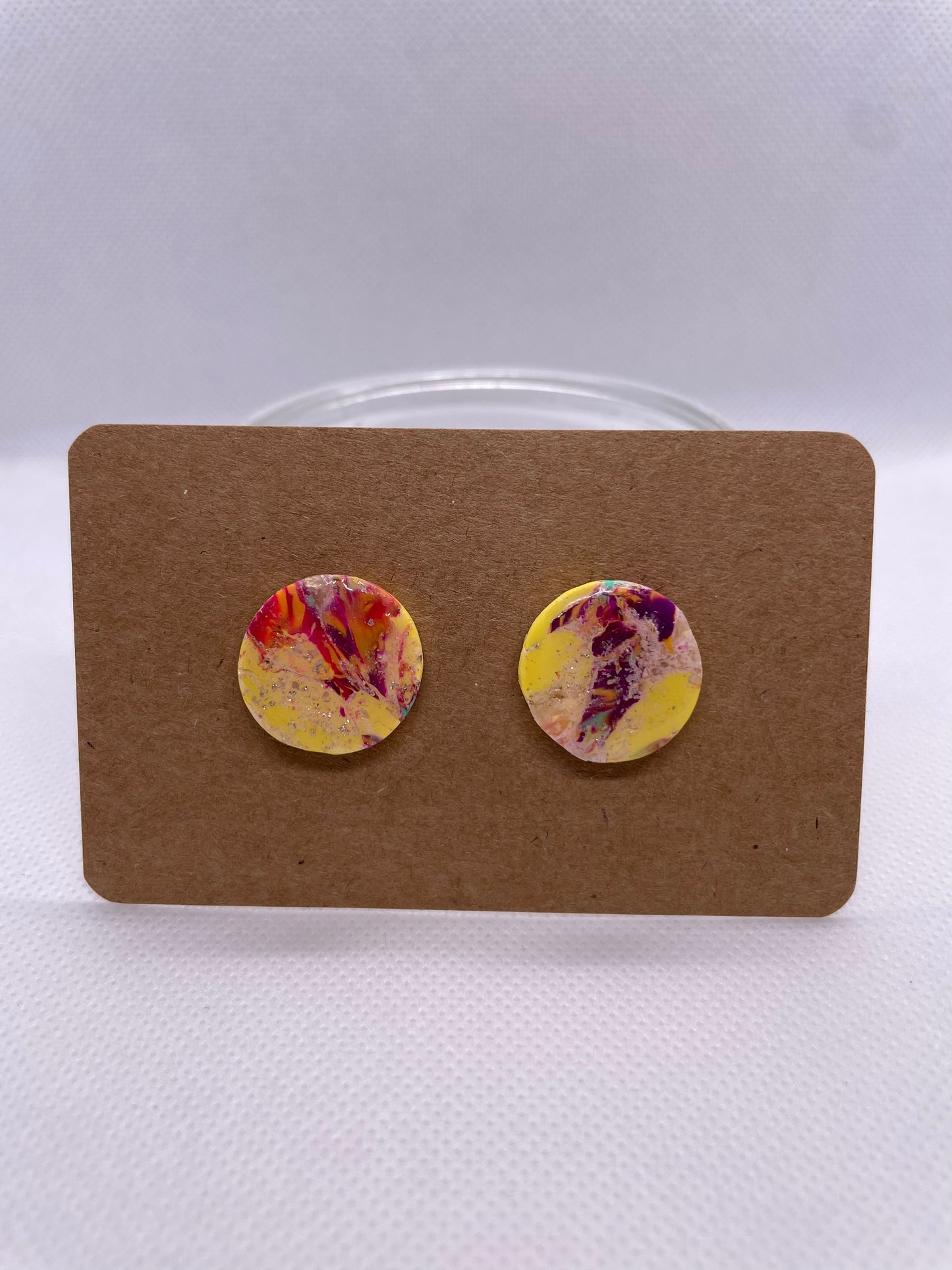 Circle MIDI Studs - yellow multi