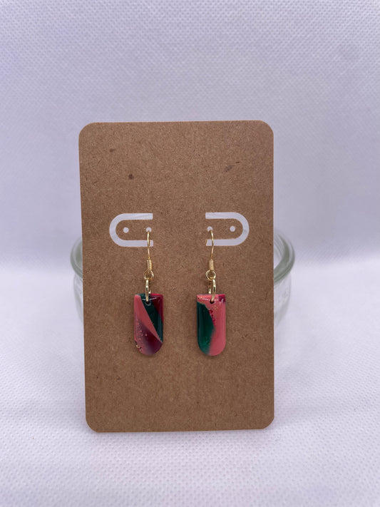 Mini Dangles - emerald, maroon, and pink