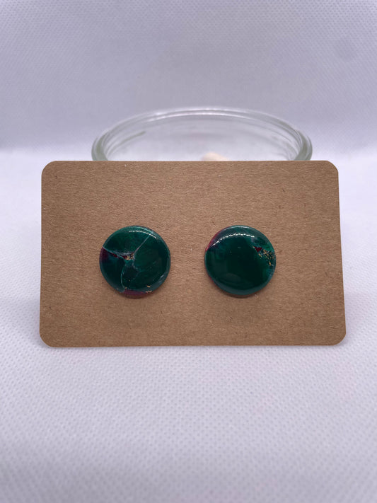 Circle MIDI Studs - emerald