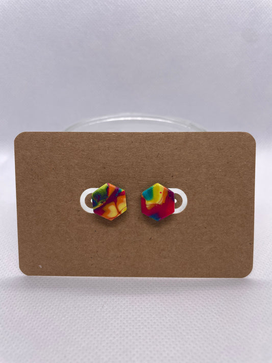 Hexagon Studs - multicolour