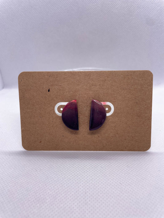 Half Circle Studs - hazy purple multi