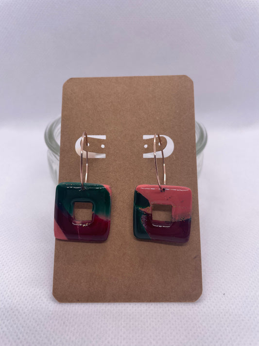 Buckle Hoop - emerald, maroon, and pink