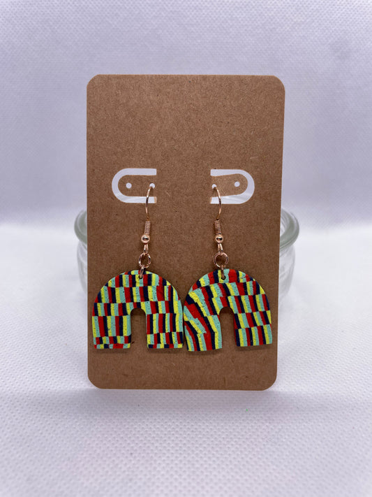 Rainbow Dangles - checked stripe multi