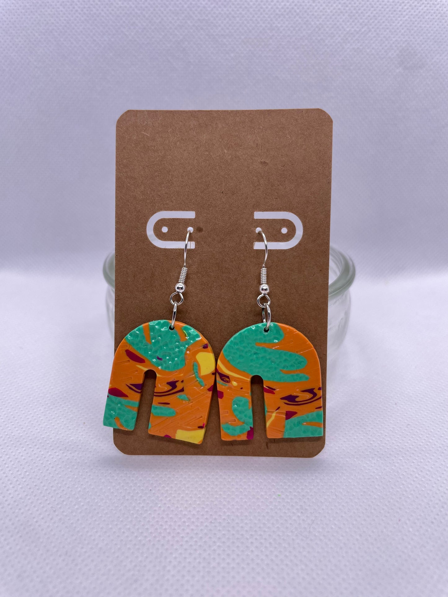 Awkward Rainbow Dangles - orange multi